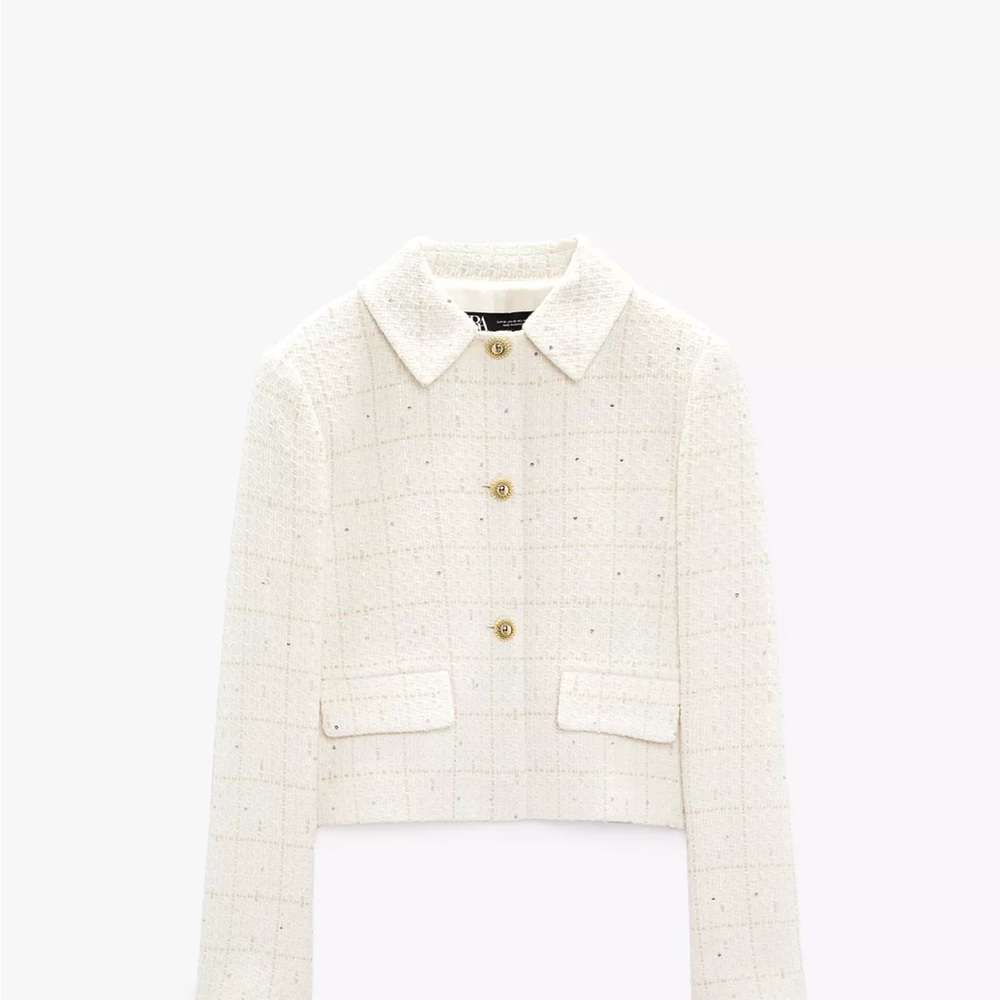 Textured plaid blazer zara